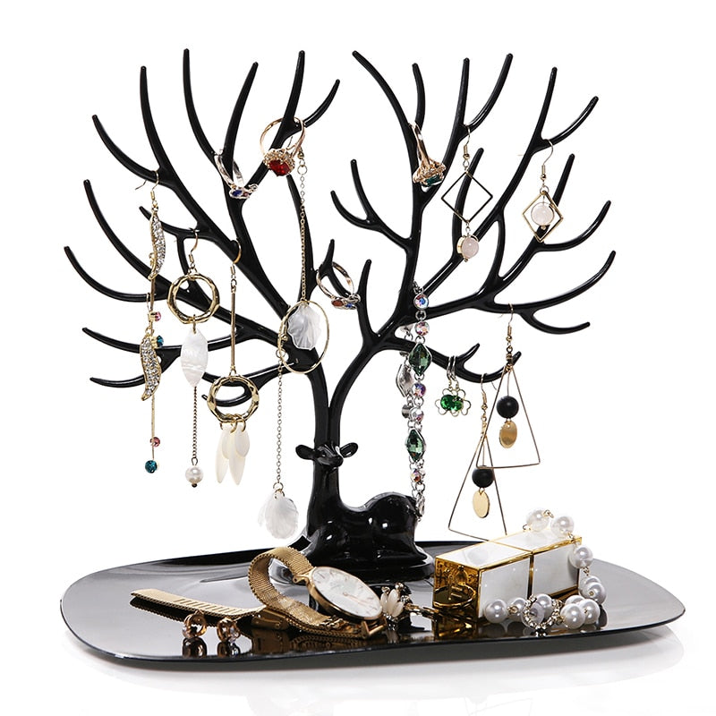 Little Deer Earrings Necklace Ring Pendant Bracelet Jewellery Stand Tray Tree Storage Racks Organiser Holder | 2EO.World - 2EO.World