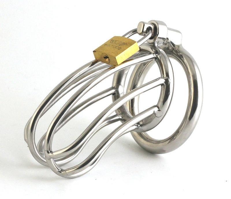 Chastity Device Deluxe Stainless Steel Cage Cock Lock | 2EO.World - 2EO.World