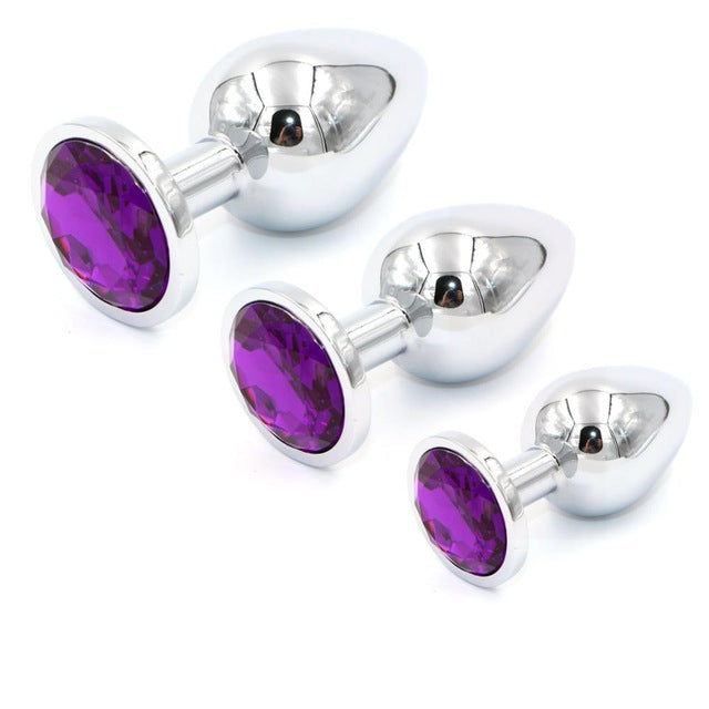 Anal Butt Plug 3 PCS Set Stainless Steel in 6 Variants | 2EO.World - 2EO.World