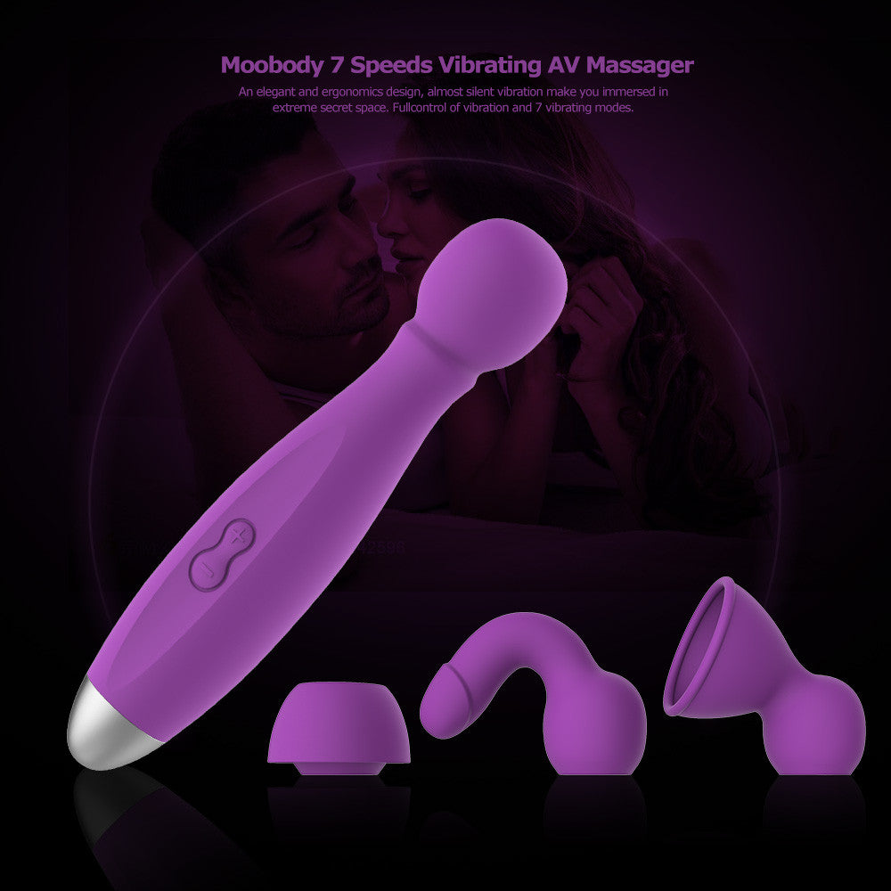 Vibrator Bowling 3 Caps 7 Speeds AV Massager Powerful Penis Hook Breast G-Spot | 2EO.World - 2EO.World
