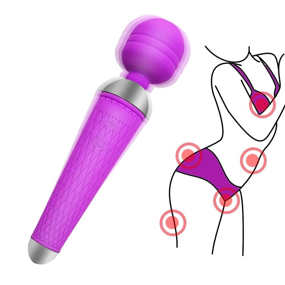 Powerful Vibrator Oral Clit Massager Magic Wand USB Rechargeable G Spot | 2EO.World - 2EO.World