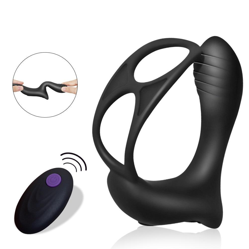 Anal Butt Plug Vibrator USB Rechargeable Prostate Massage with Ring Remote Control | 2EO.World - 2EO.World